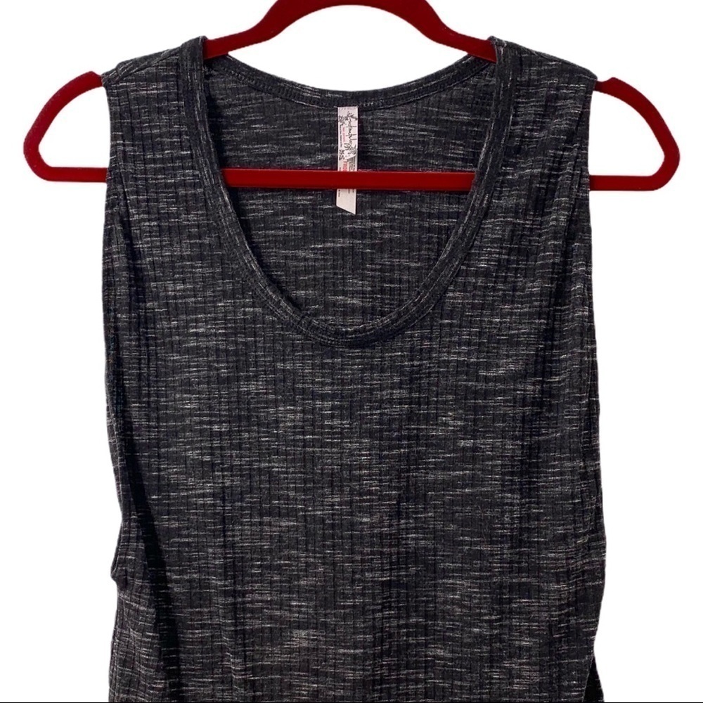 Free People Muscle Tank Charcoal Ribbed Bodysuit - Picture 3 of 8